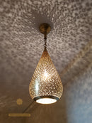 Moroccan Ceiling Light , Antique Brass Lamp , Pendant Light Moroccan Copper Brass Chandelier