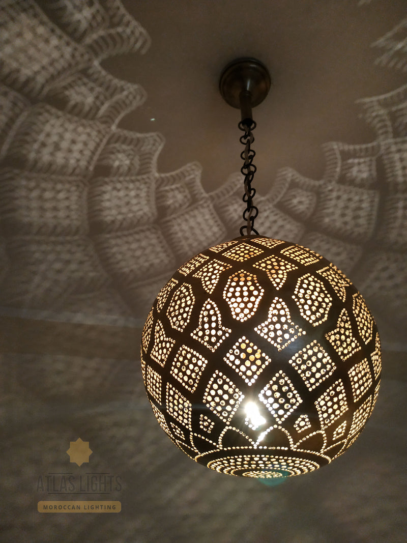 Modern Moroccan Hanging Lamp Moroccan Ceiling Light , Antique Brass Lamp , Pendant Light Moroccan Copper Brass Chandelier 