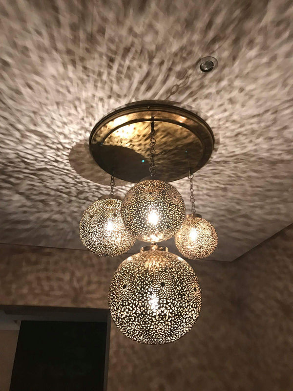 Moroccan chandelier, brass pendant light, Atlas Lights Morocco