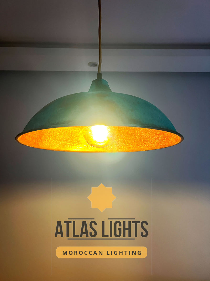 moroccan oxidized copper lamp