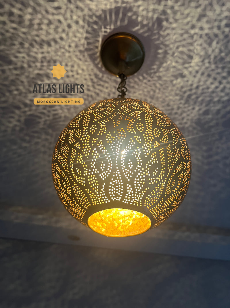 Moroccan Brass Table Lamp – Handmade Oriental Lamp, Boho Bedside Lighting, Gold Silver Bronze Black

