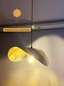 Hammered Brass Leaf Pendant Light : Mid Century Gold Lighting