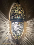 Handcrafted brass wall lantern made in Morocco