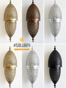 Collection of decorative wall lights in various finishes with 'Atlas Lights' branding.