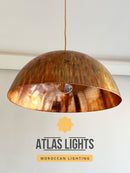 Moroccan Copper Pendant Light : Hand-Engraved Dome Ceiling Lamp