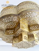 Handmade Geometric Pendant Light, Arabic Pattern Chandelier, Modern Oriental Ceiling Fixture – Gold | Bronze | Silver | Black