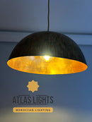 Moroccan Copper Pendant Light : Hand-Engraved Dome Ceiling Lamp