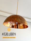 Moroccan Copper Pendant Light : Hand-Engraved Dome Ceiling Lamp