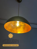 Moroccan Copper Pendant Light : Hand-Engraved Dome Ceiling Lamp