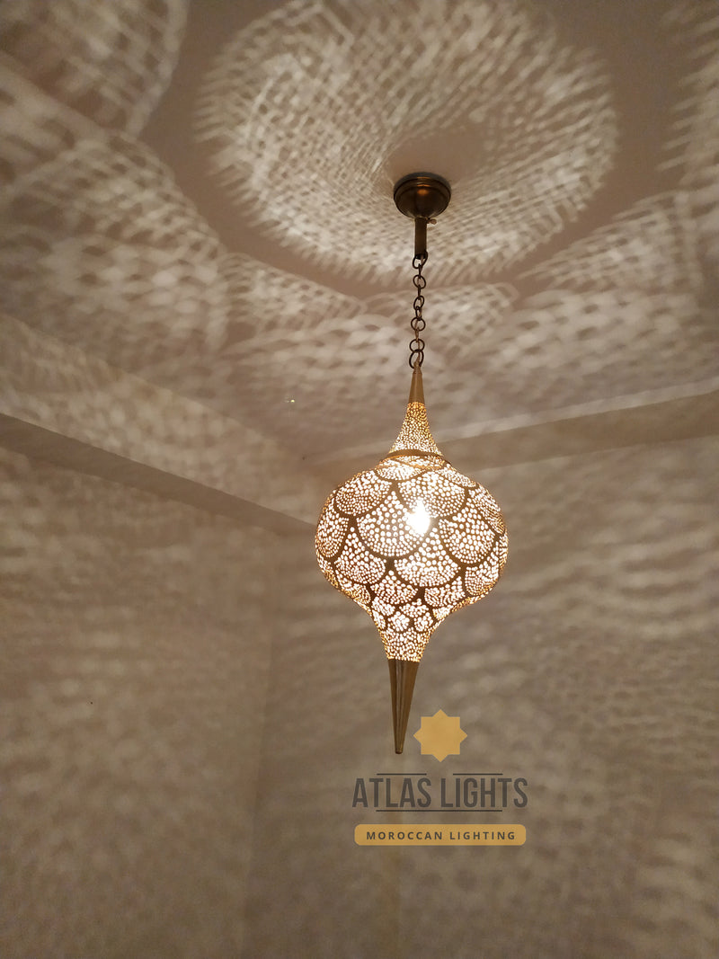 Moroccan Ceiling Light , Antique Brass Lamp , Pendant Light Moroccan Copper Brass Chandelier ,Moroccan pendant light , Moroccan lamp our Moroccan hanging pendant lamp 