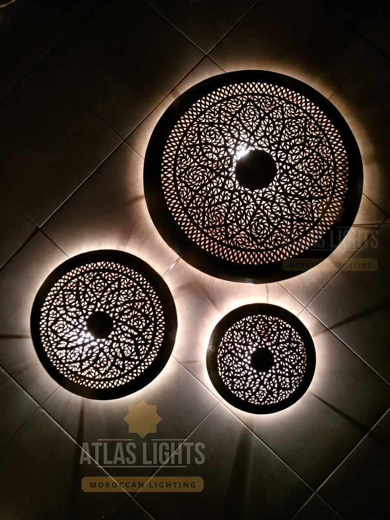 Moroccan Round Wall Sconce - Flush Mount Ceiling Light
